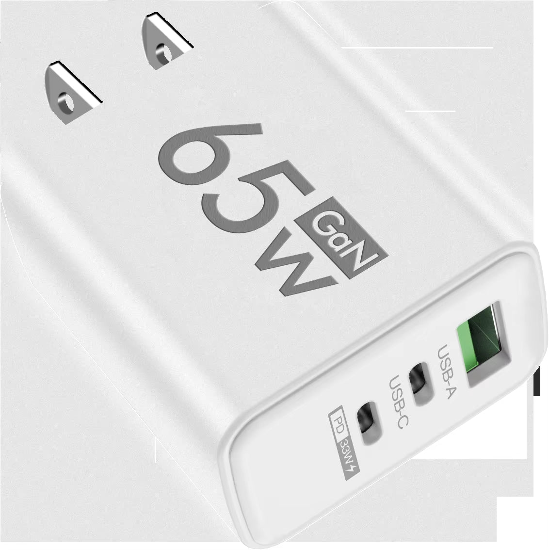 65W Gan USB Fast Charger Type C PD Quick Charging Charger Mobile Phone Power Adapter for Iphone 14 15 Pro Xiaomi Samsung Oneplus