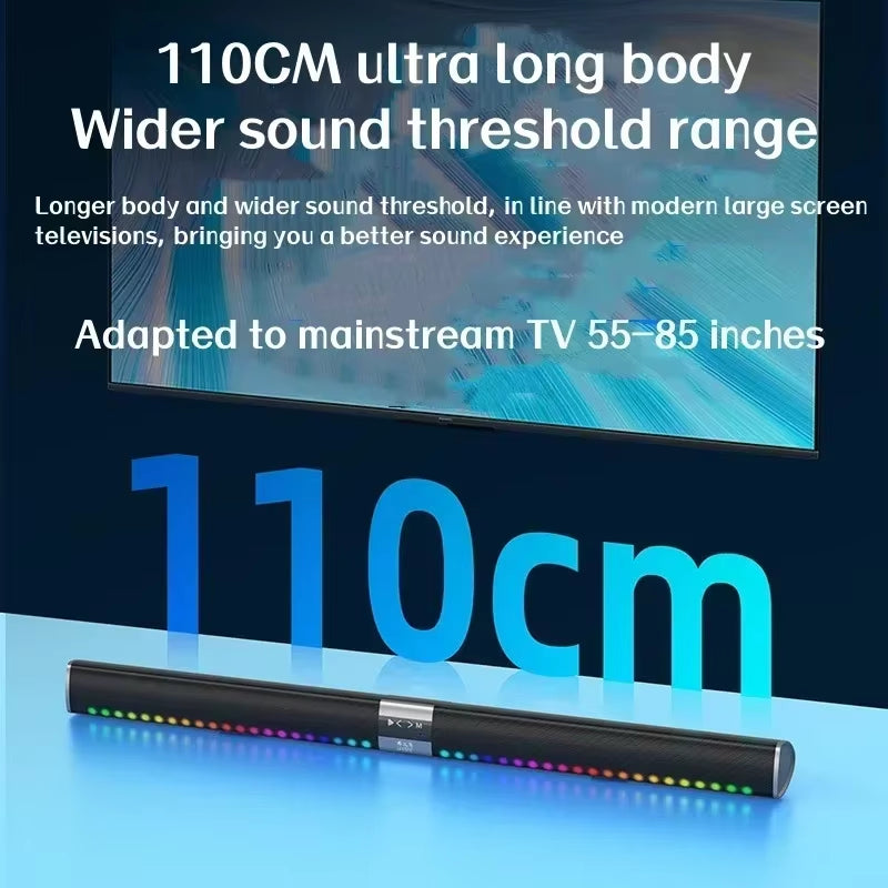350W High Power Soundbar Home Theater Bluetooth Speaker 4 Speakers 4 Diaphragms 8 Units Produce Sound 110Cm Long Speakers for PC