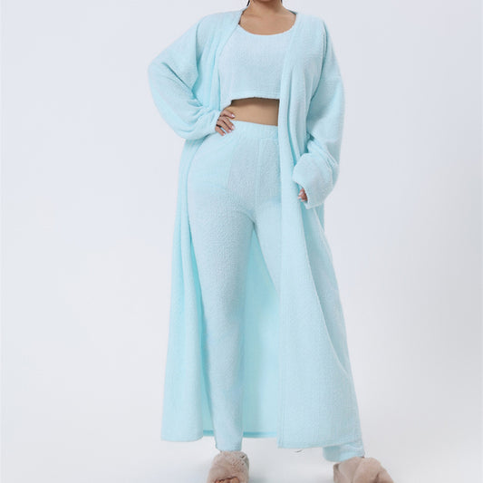 Winter Sleepwear Set – 3Pcs Fleece Pajamas, Warm & Stylish Loungewear