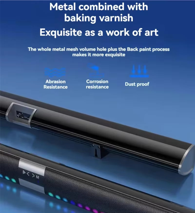 350W High Power Soundbar Home Theater Bluetooth Speaker 4 Speakers 4 Diaphragms 8 Units Produce Sound 110Cm Long Speakers for PC