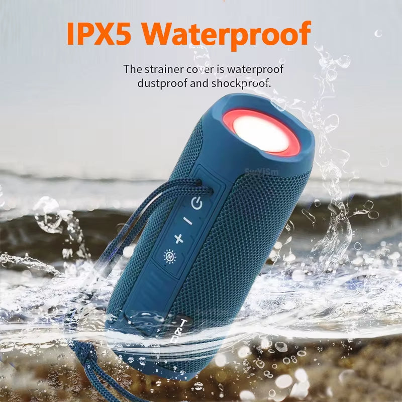 TG227 Portable Bluetooth Speaker Wireless Bass Subwoofer Waterproof Outdoor Column Boombox Stereo Loudspeaker Music Center FM TF