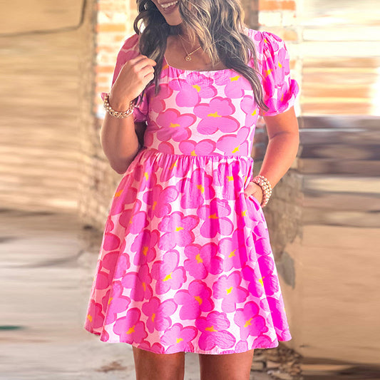 Flattering Contrast Print Dress – Knee-Length Elegance for SA Women