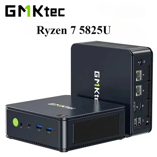 Gmktec M5 plus Ryzen 7 5825U Mini PC Windows 11 Pro DDR4 Dual Channel Nvme M.2 SSD WIFI6E BT5.2 Desktop Office Gaming Computer